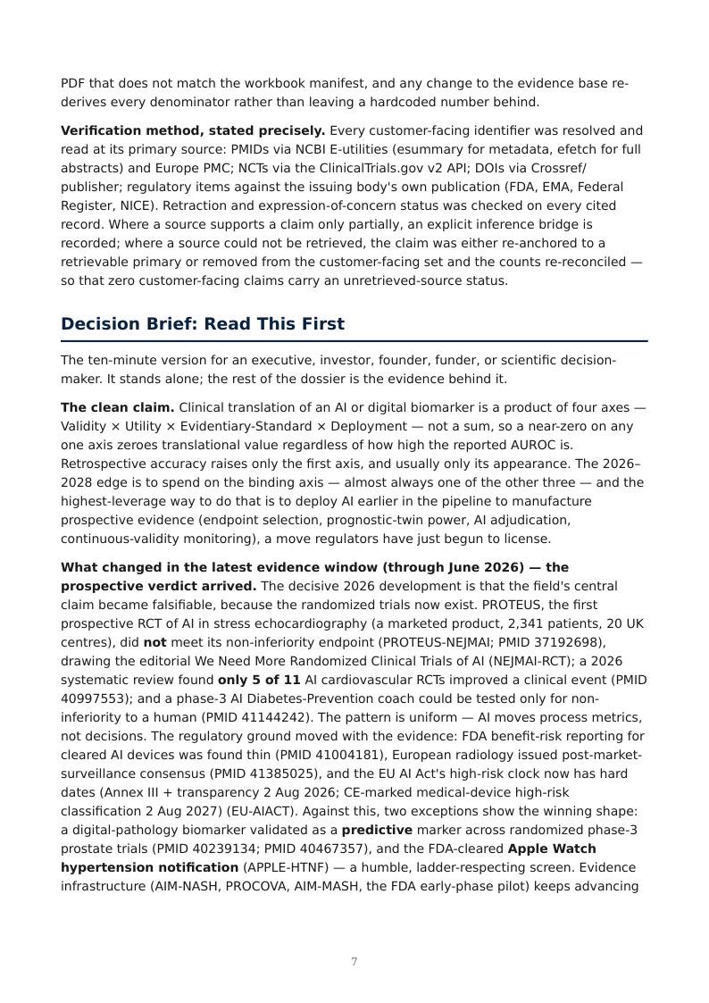 AI Clinical Validation & Digital Biomarkers research report preview page 7