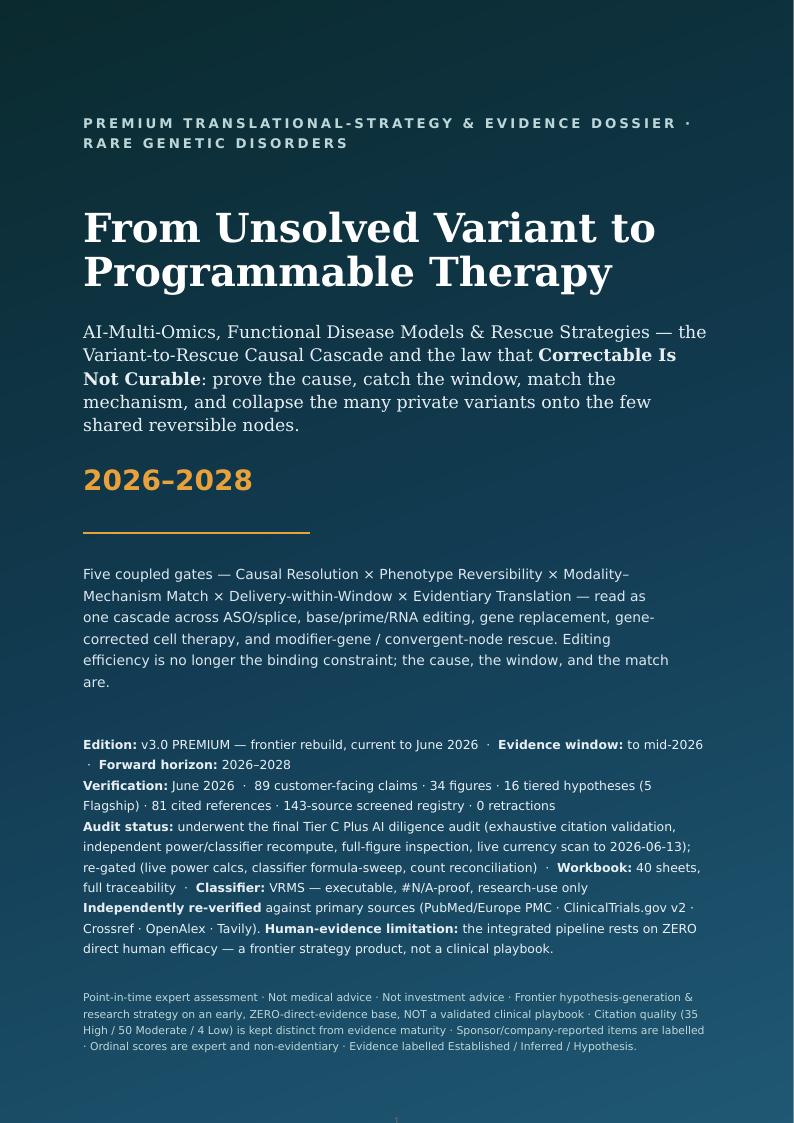 AI Multi-Omics Variant-to-Rescue research report preview page 1