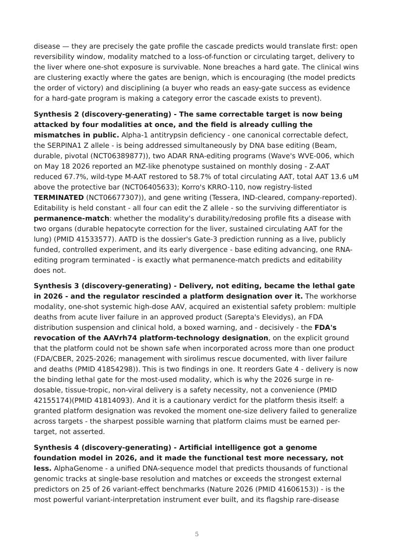 AI Multi-Omics Variant-to-Rescue research report preview page 5