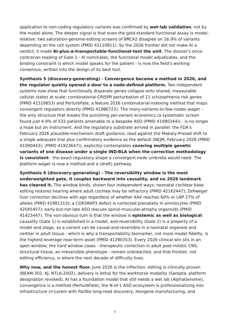 AI Multi-Omics Variant-to-Rescue research report preview page 6