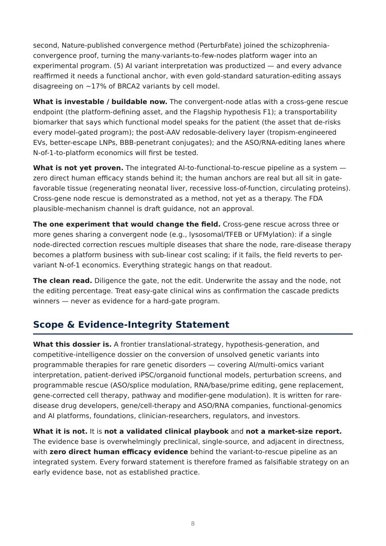 AI Multi-Omics Variant-to-Rescue research report preview page 8