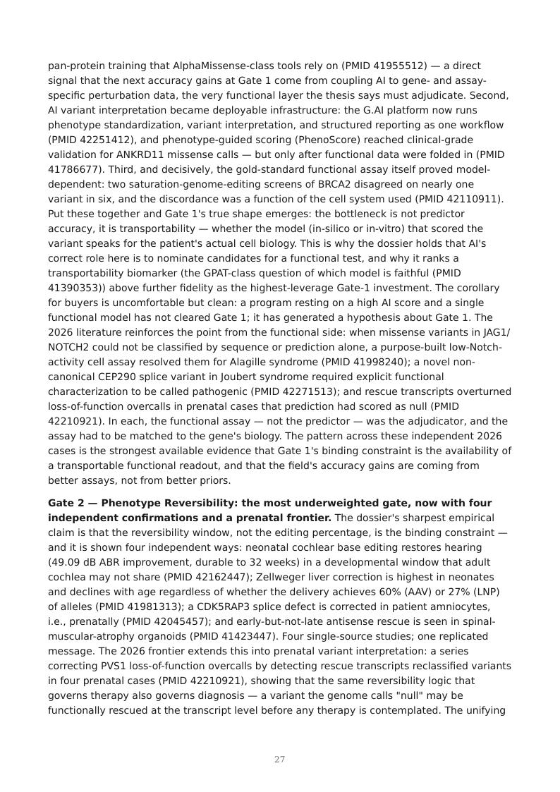 AI Multi-Omics Variant-to-Rescue research report preview page 27