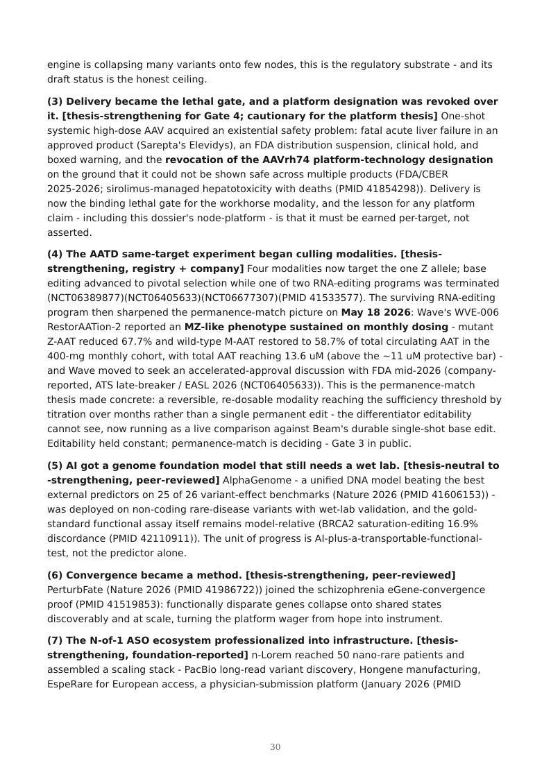 AI Multi-Omics Variant-to-Rescue research report preview page 30