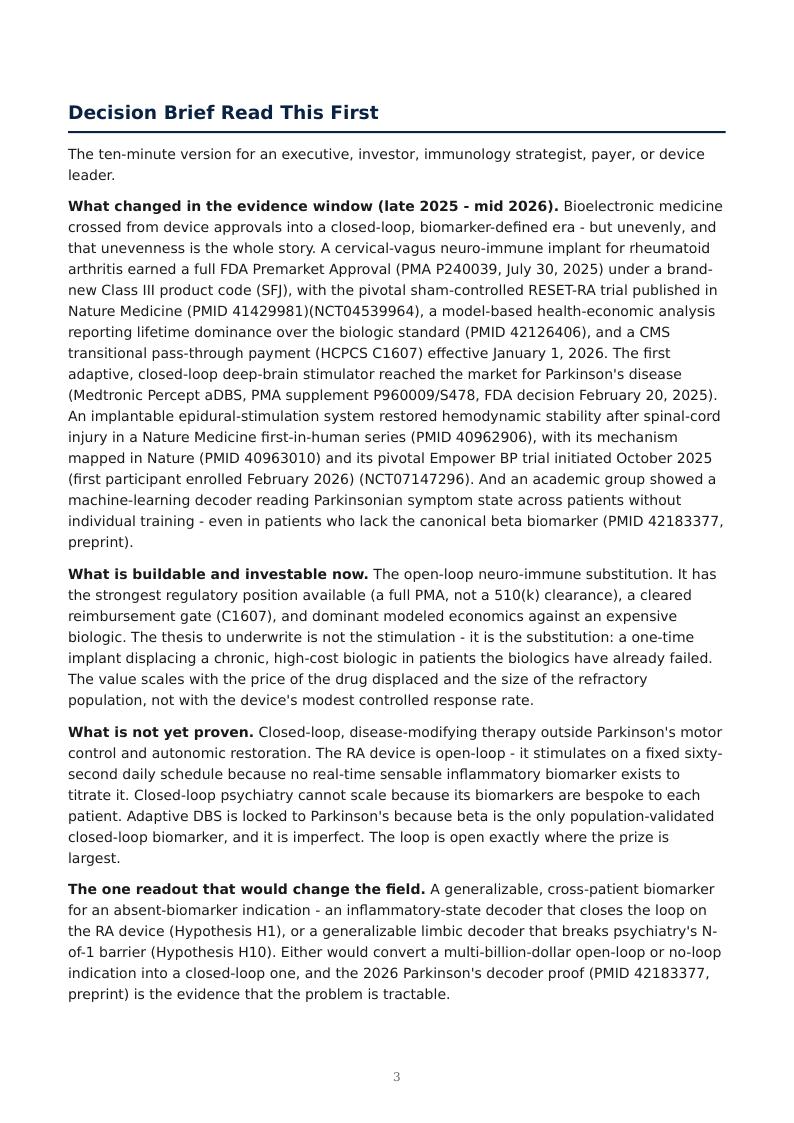 Bioelectronic Neuro-Immune Closed Loop research report preview page 3
