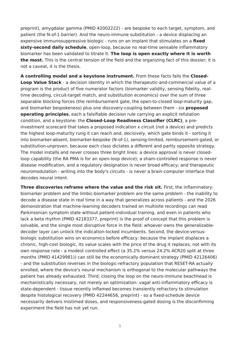 Bioelectronic Neuro-Immune Closed Loop research report preview page 5
