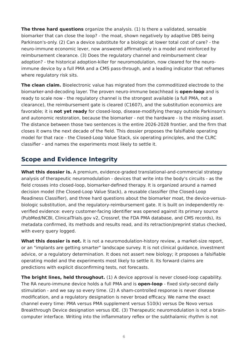 Bioelectronic Neuro-Immune Closed Loop research report preview page 6