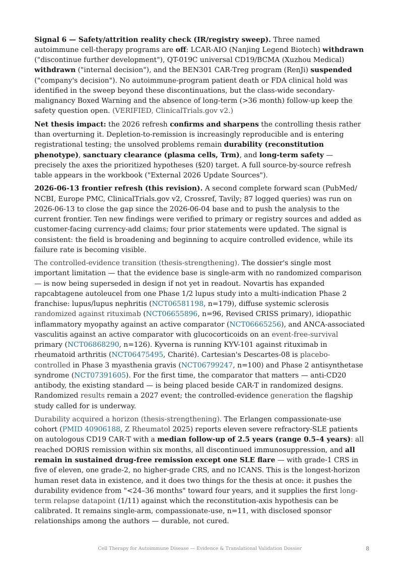 Cell Therapy for Autoimmune Disease research report preview page 8