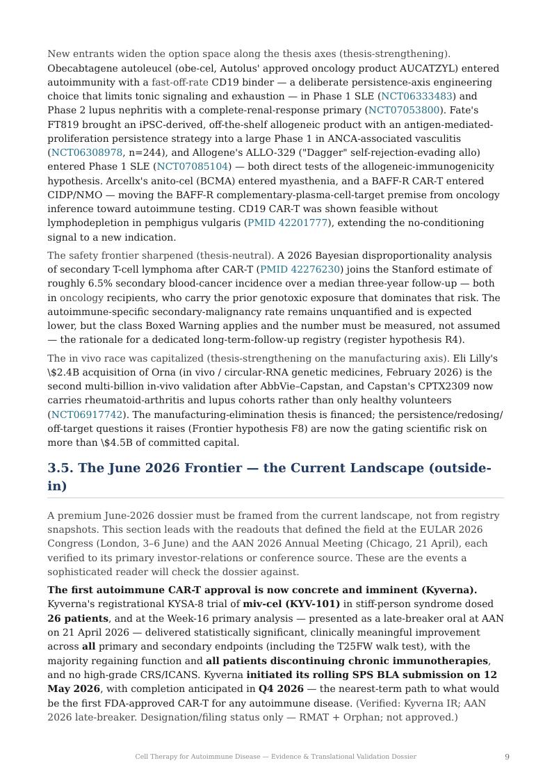 Cell Therapy for Autoimmune Disease research report preview page 9