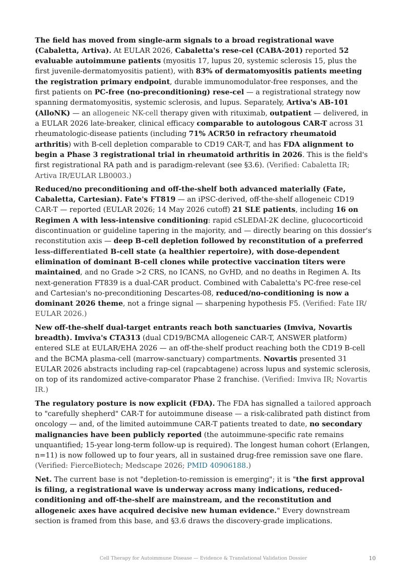 Cell Therapy for Autoimmune Disease research report preview page 10