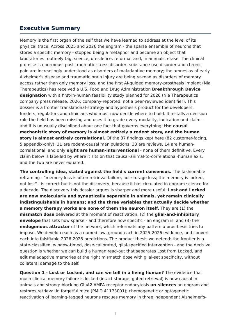 Engineering Memory research report preview page 7