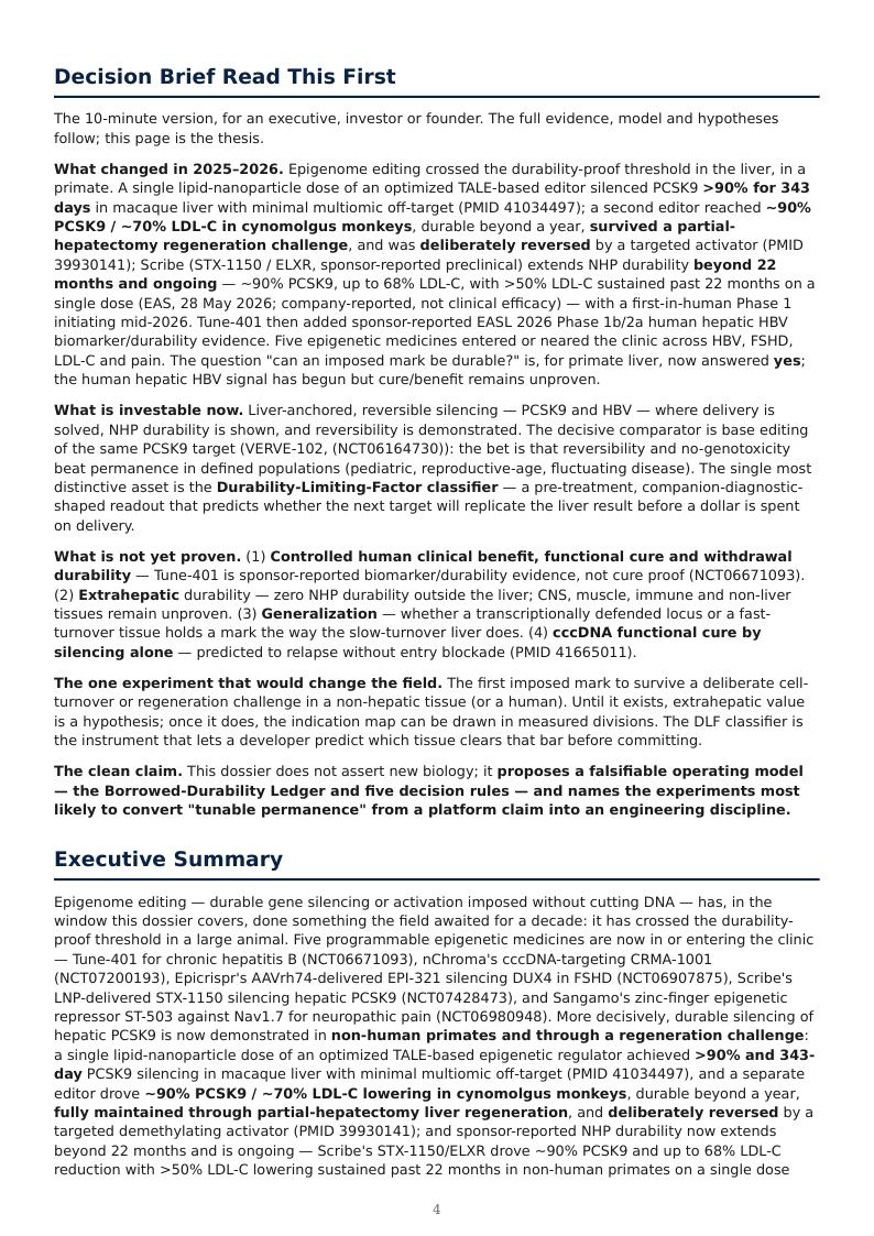 Epigenome Editing & Tunable Permanence research report preview page 3