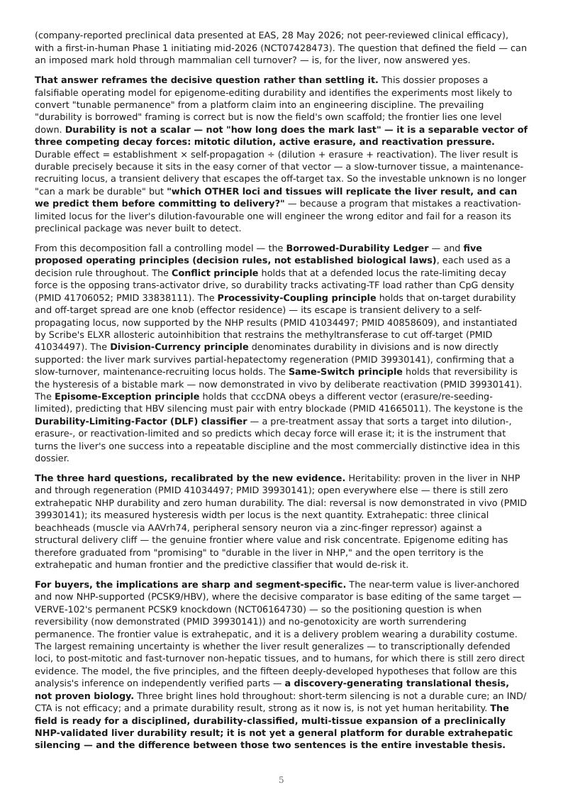 Epigenome Editing & Tunable Permanence research report preview page 4