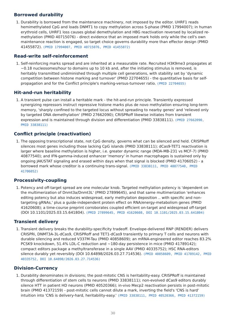 Epigenome Editing & Tunable Permanence research report preview page 29