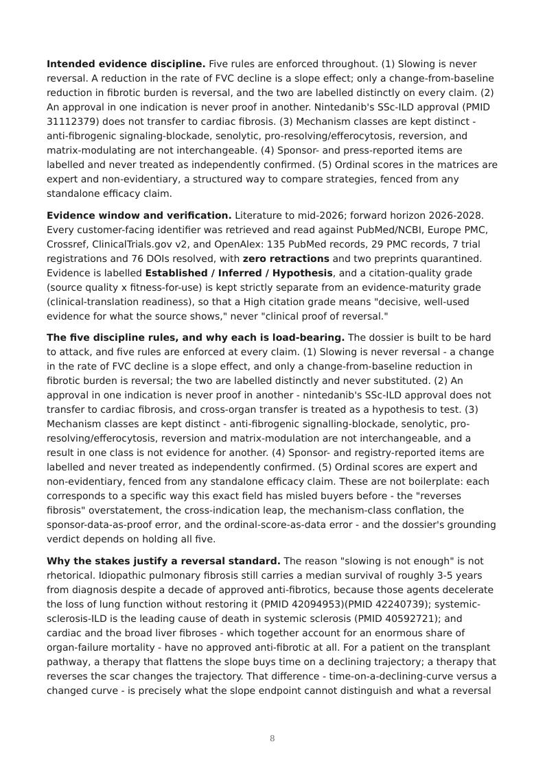 Fibrosis as Failed Resolution research report preview page 8