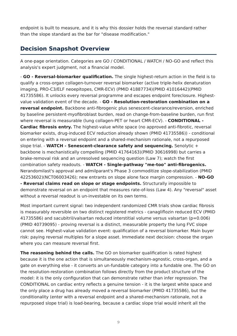 Fibrosis as Failed Resolution research report preview page 9