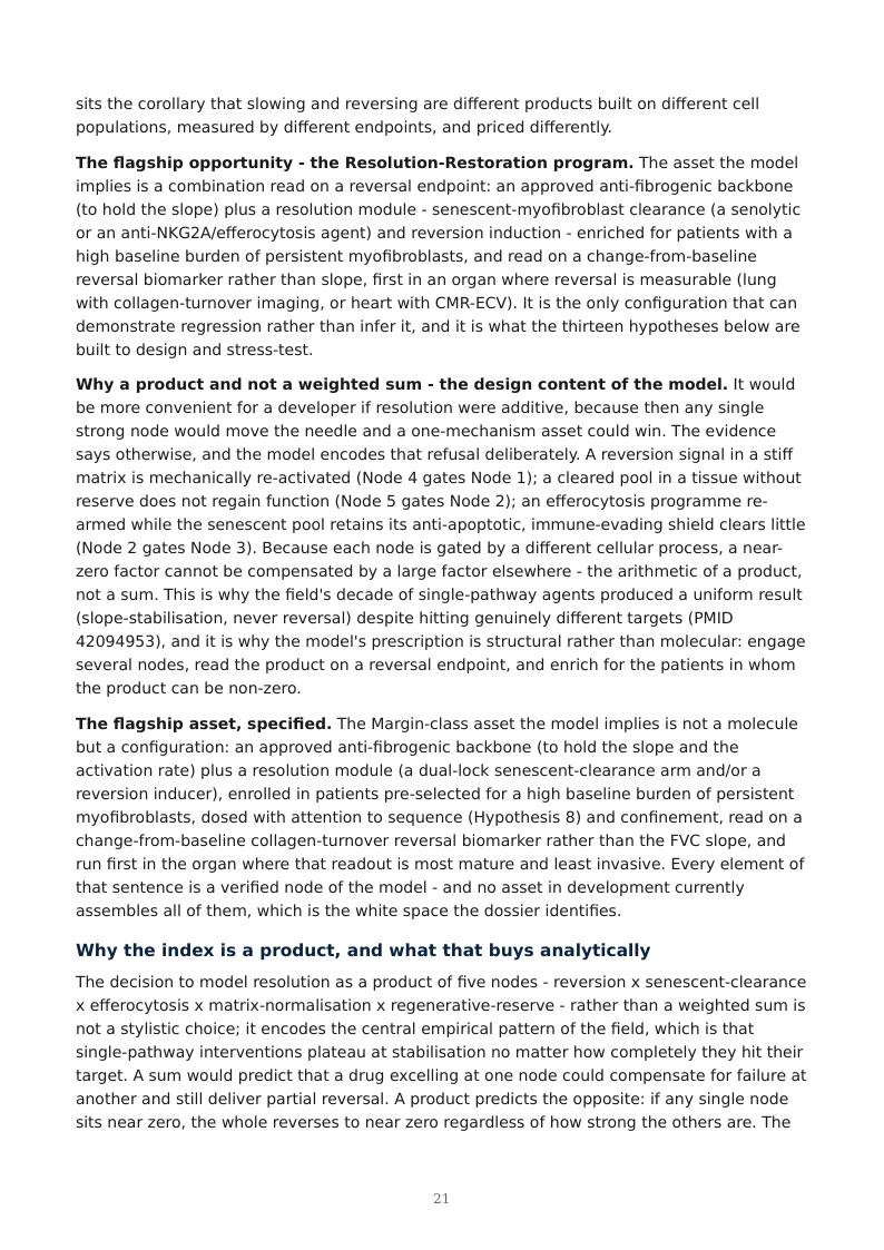 Fibrosis as Failed Resolution research report preview page 21