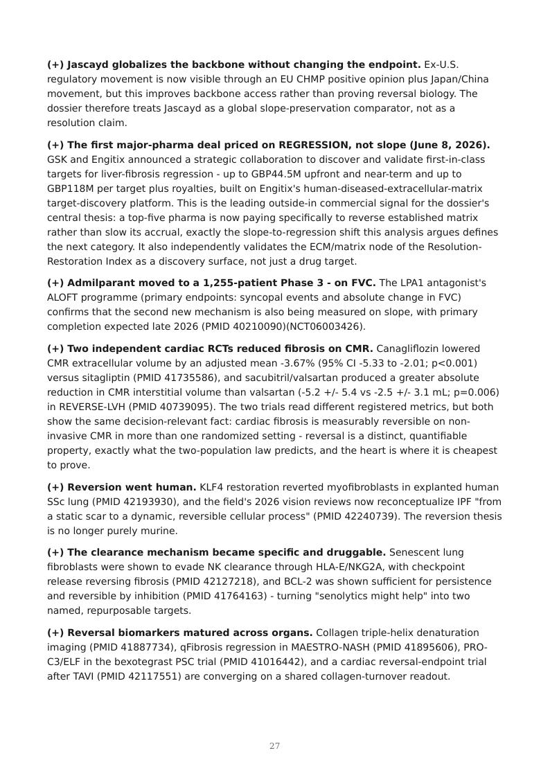 Fibrosis as Failed Resolution research report preview page 27