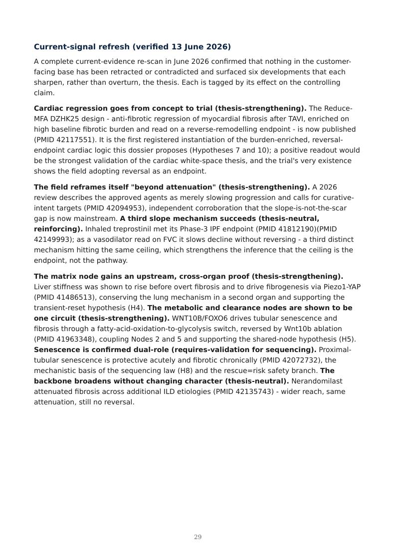 Fibrosis as Failed Resolution research report preview page 29