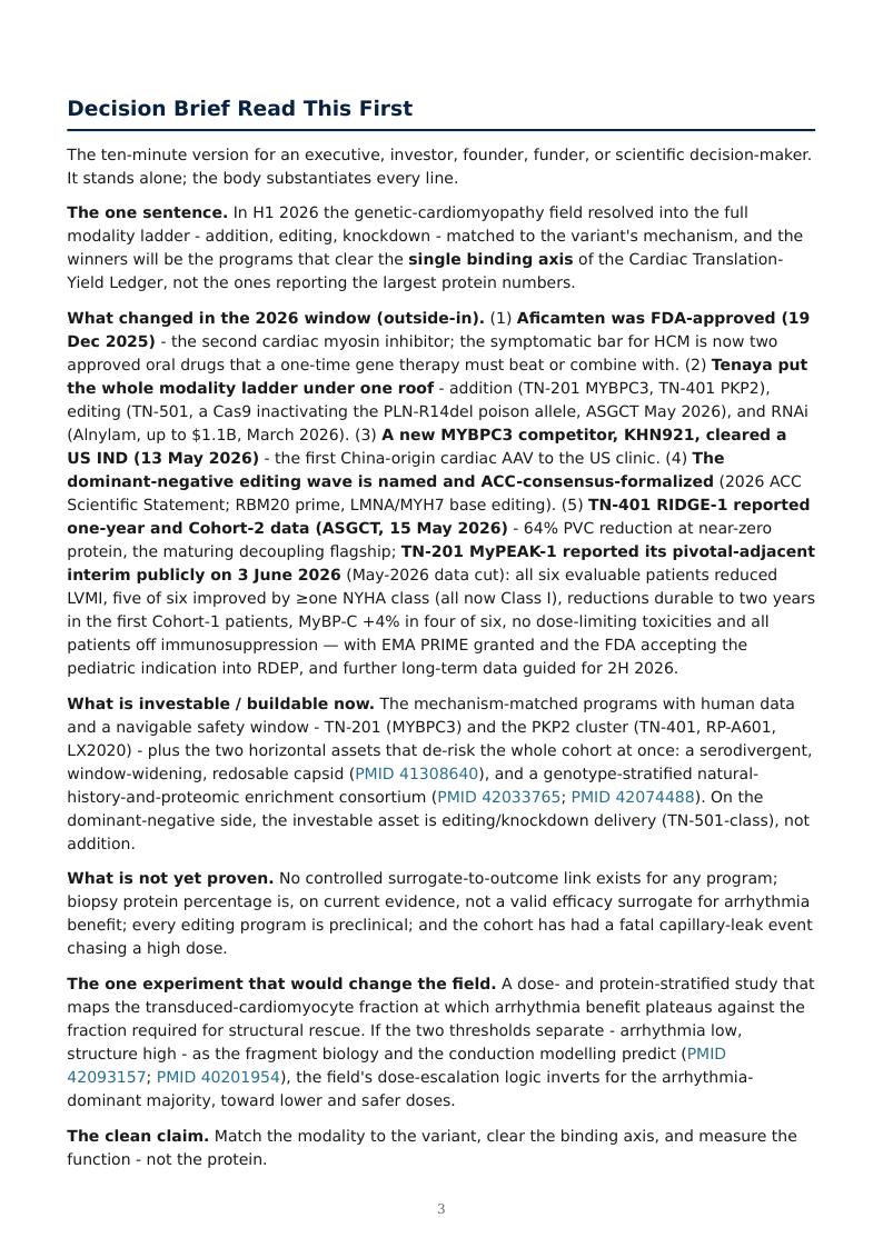 Genetic Cardiomyopathy Precision Therapies research report preview page 3