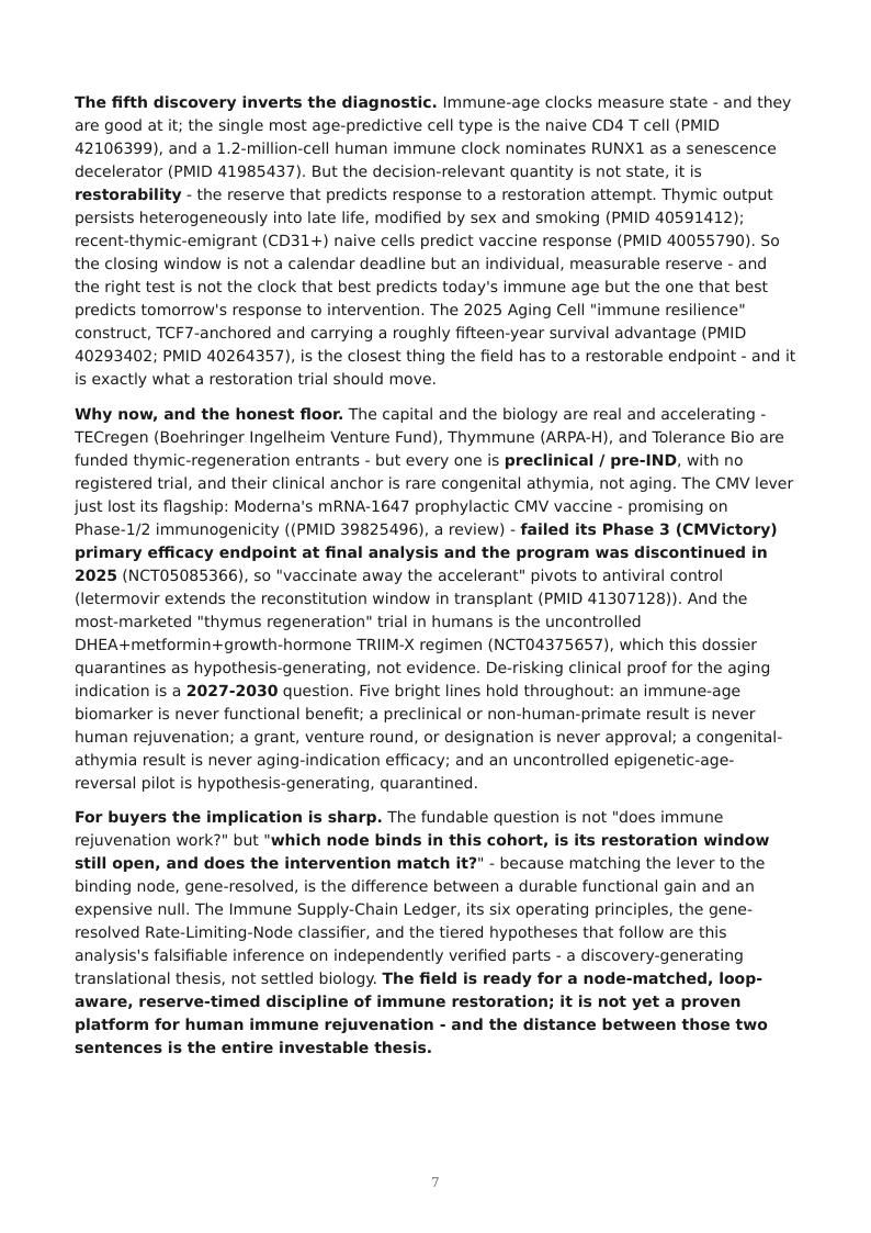 Immune Aging Supply Chain research report preview page 7