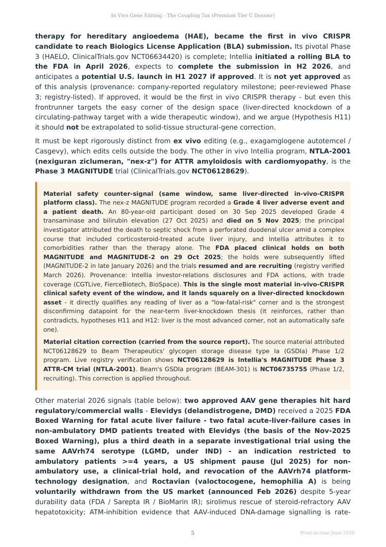 In Vivo Gene Editing research report preview page 5