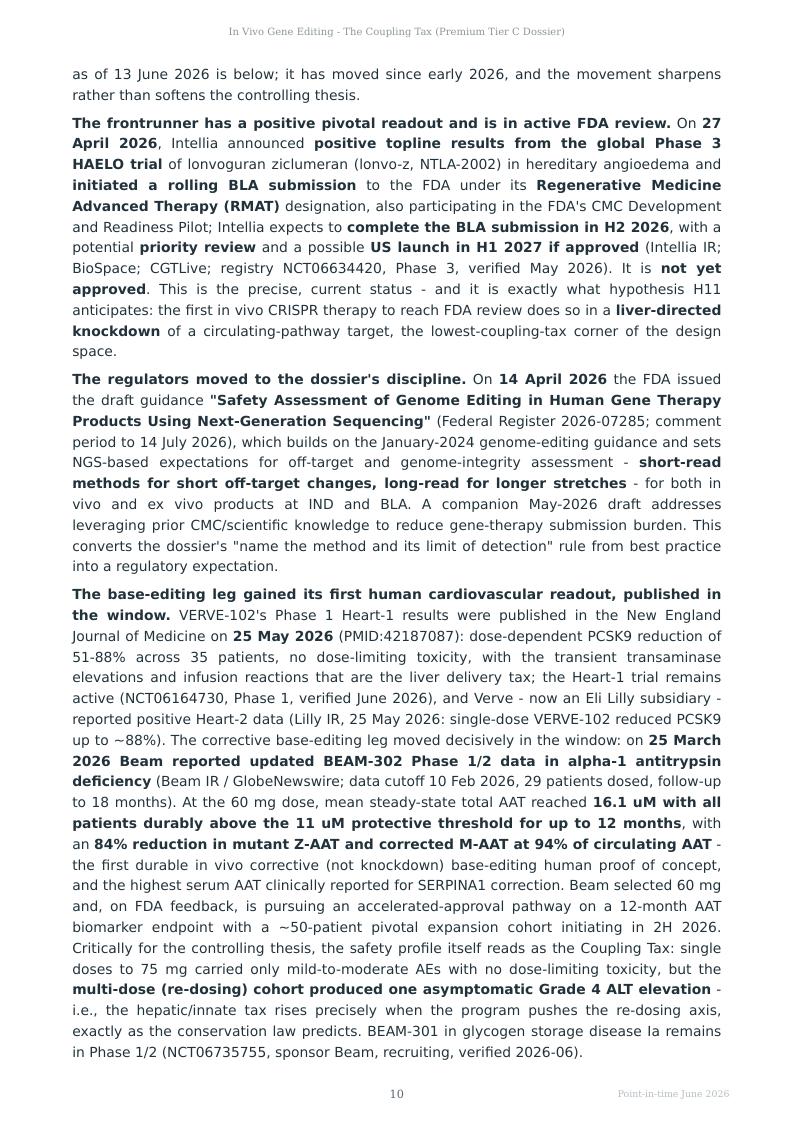 In Vivo Gene Editing research report preview page 10