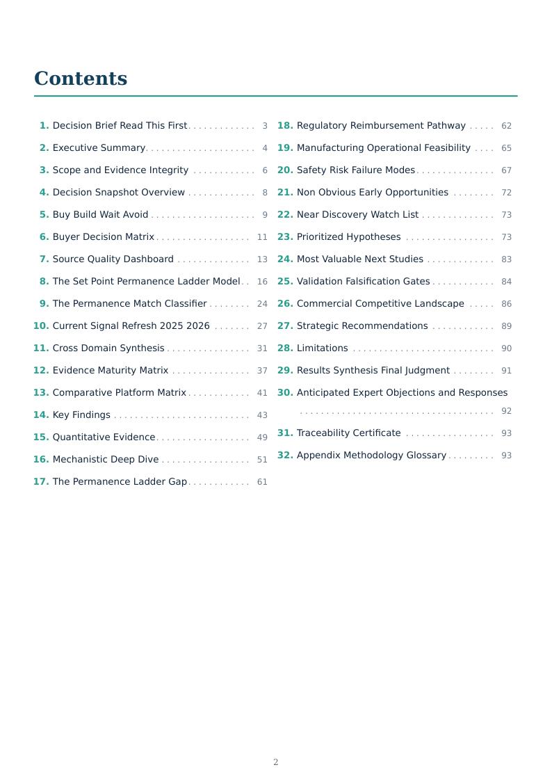 Mitochondrial Medicine Permanence Ladder research report preview page 2