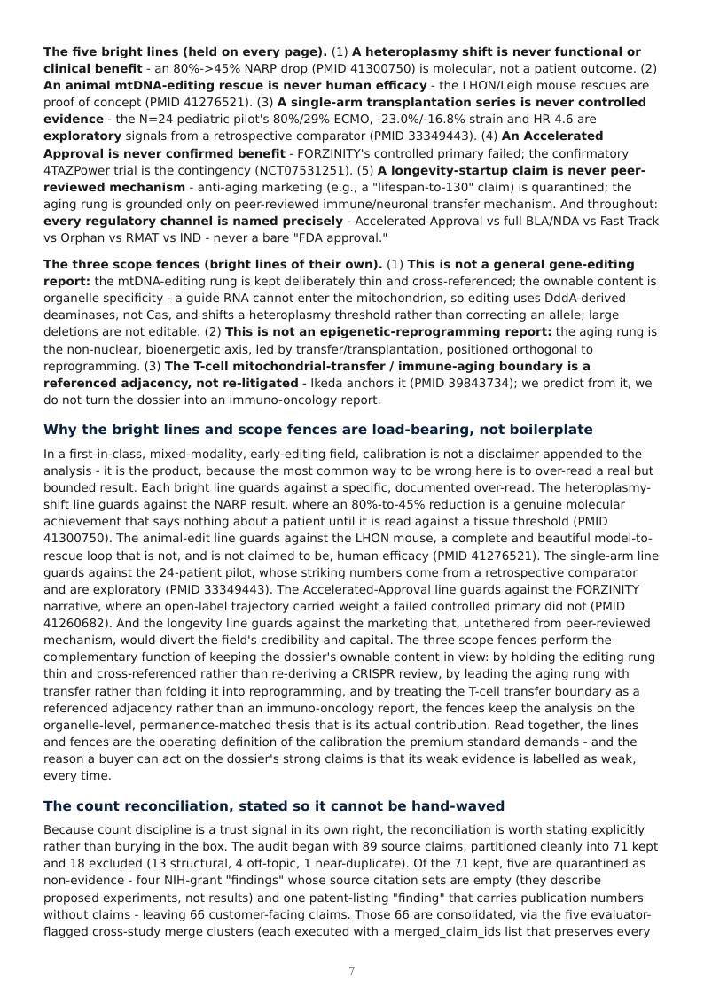 Mitochondrial Medicine Permanence Ladder research report preview page 7