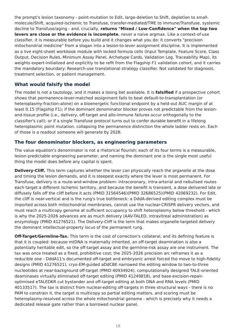 Mitochondrial Medicine Permanence Ladder research report preview page 18