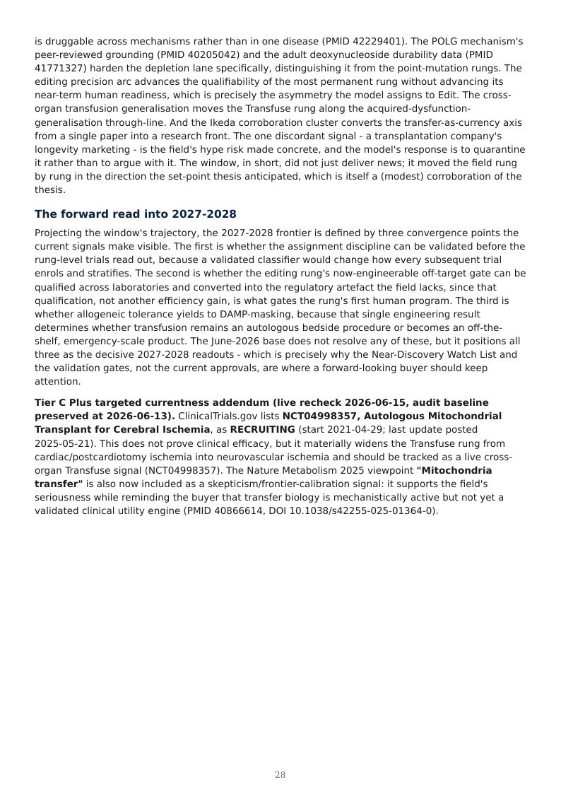 Mitochondrial Medicine Permanence Ladder research report preview page 28