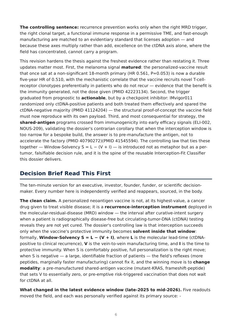 MRD-Guided Neoantigen Vaccines research report preview page 6