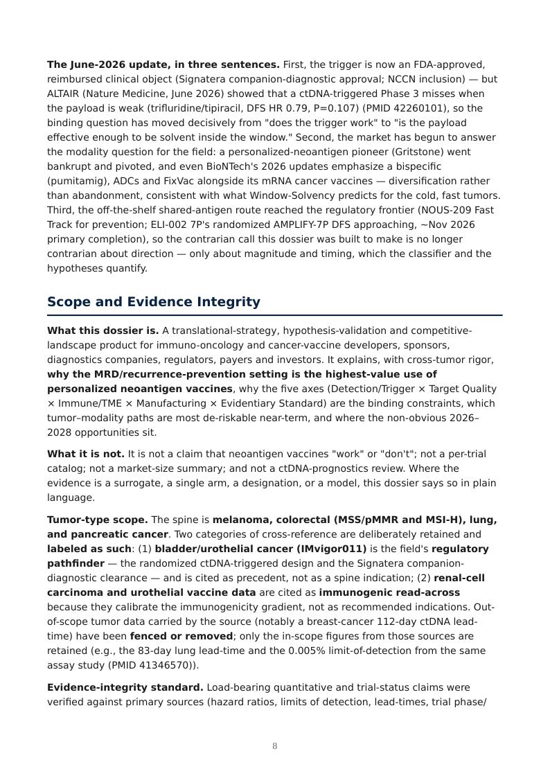 MRD-Guided Neoantigen Vaccines research report preview page 8