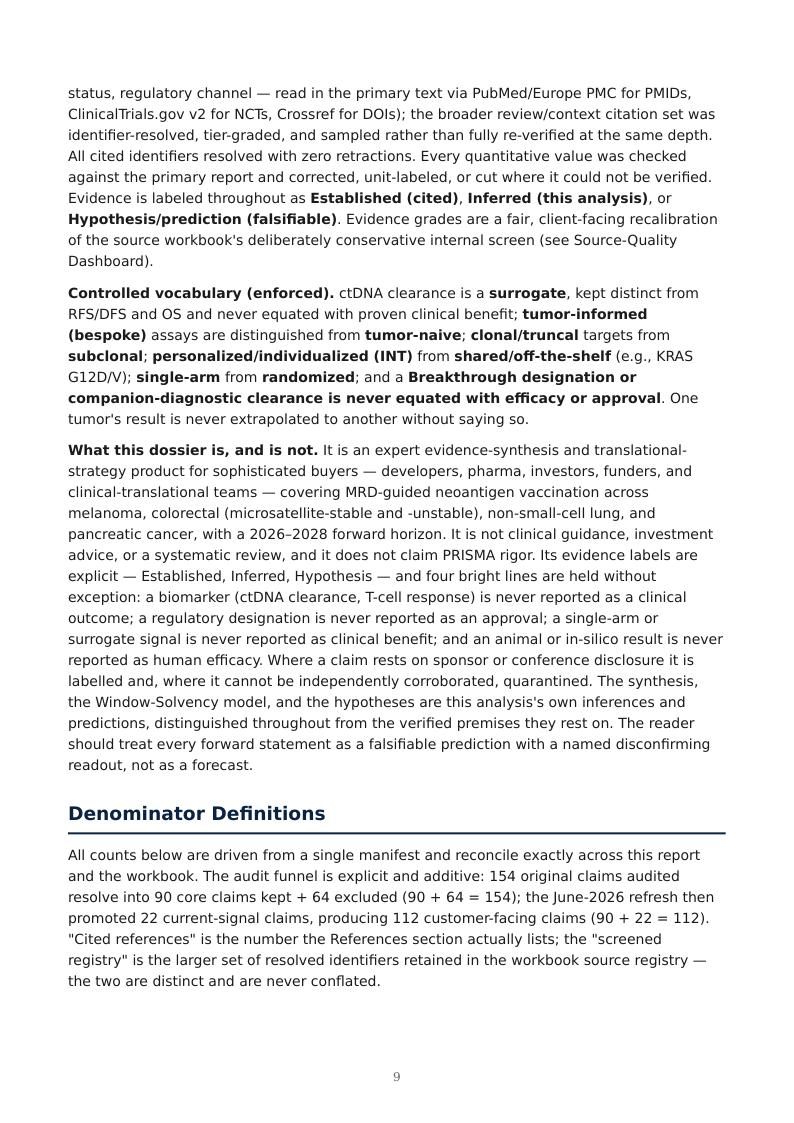 MRD-Guided Neoantigen Vaccines research report preview page 9