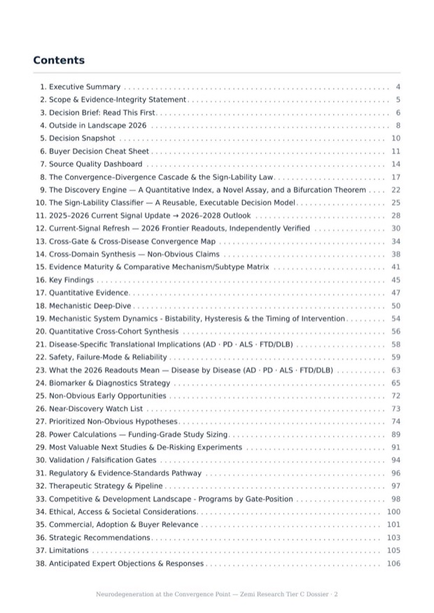 Neurodegeneration Convergence research report preview page 2