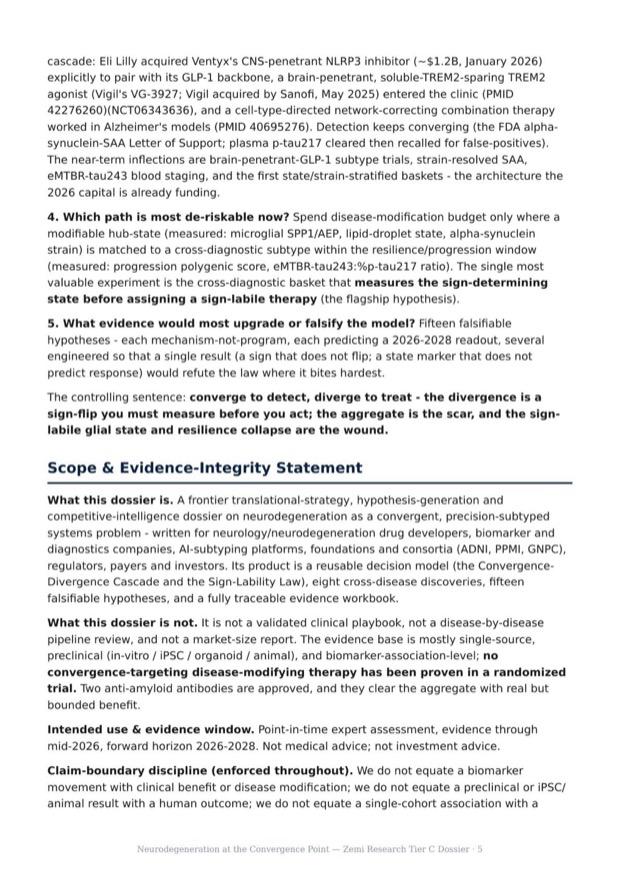 Neurodegeneration Convergence research report preview page 5