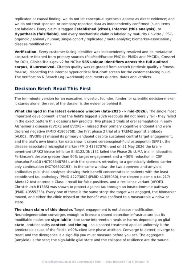 Neurodegeneration Convergence research report preview page 6