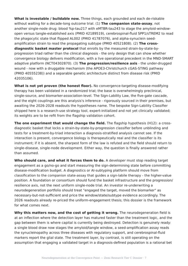 Neurodegeneration Convergence research report preview page 7