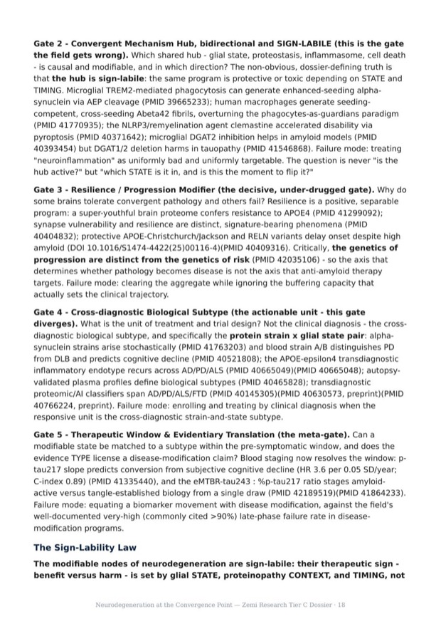 Neurodegeneration Convergence research report preview page 18