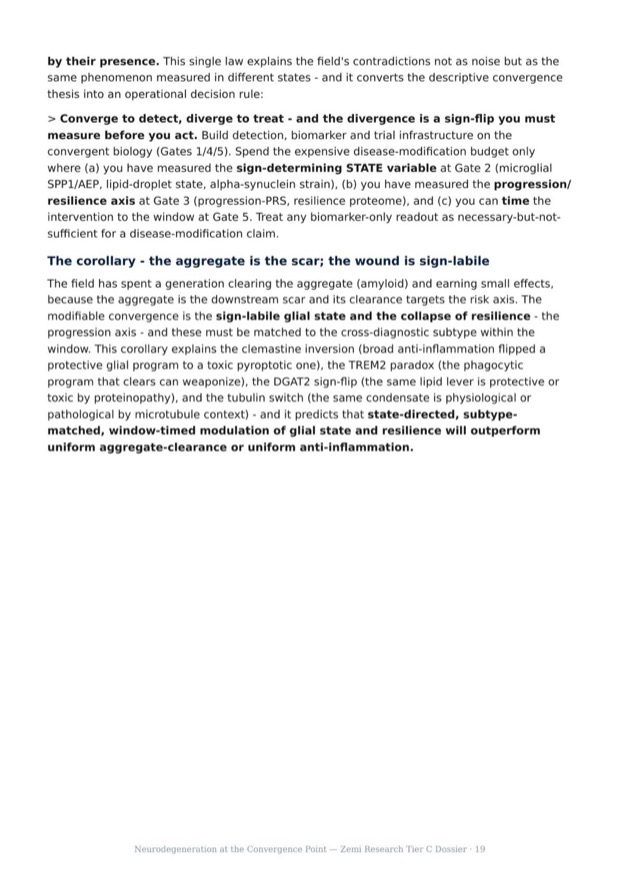 Neurodegeneration Convergence research report preview page 19