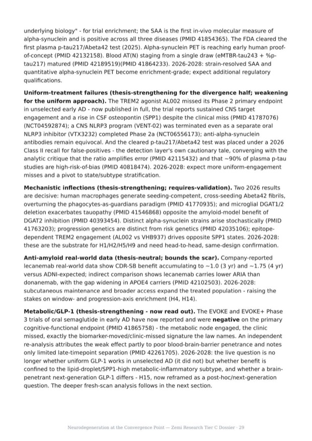 Neurodegeneration Convergence research report preview page 29