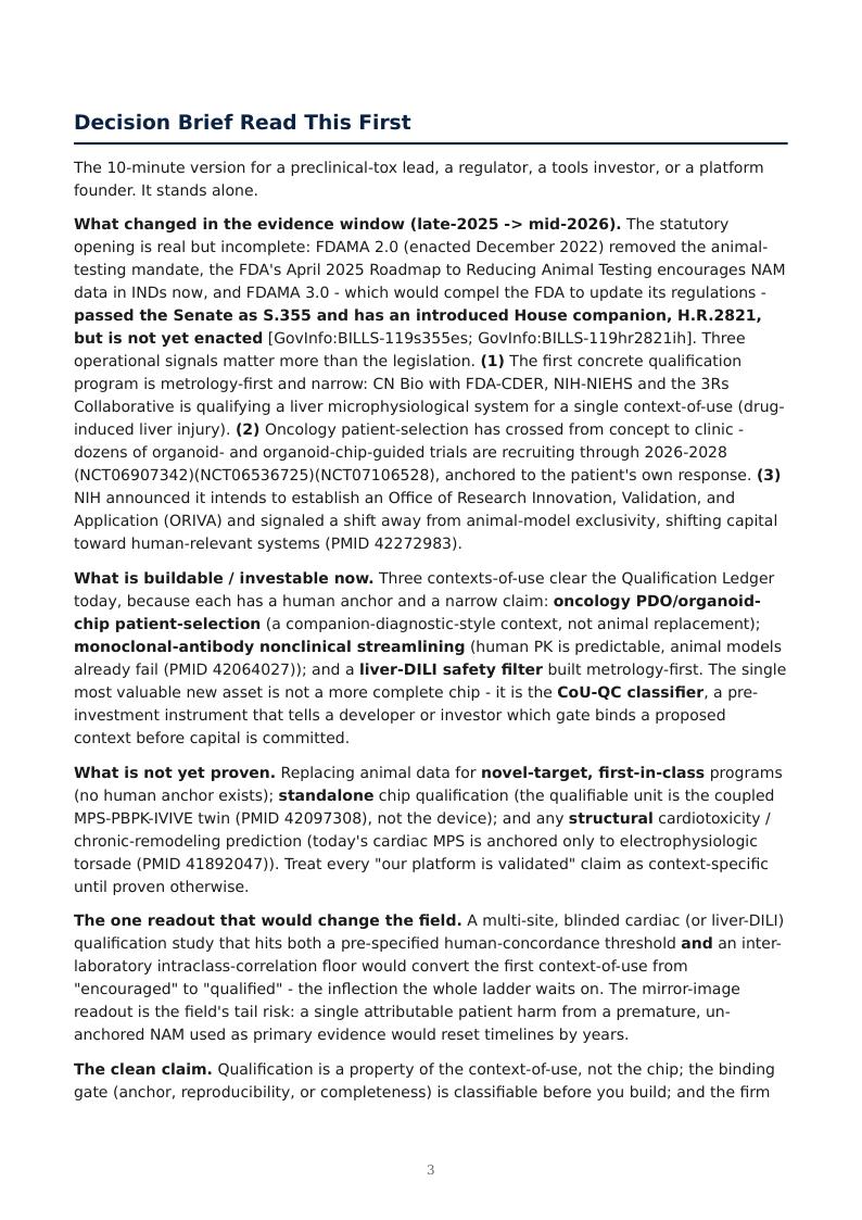Organ-on-Chip / NAM Qualification research report preview page 3