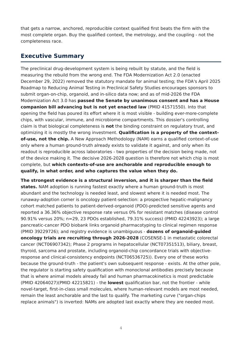 Organ-on-Chip / NAM Qualification research report preview page 4
