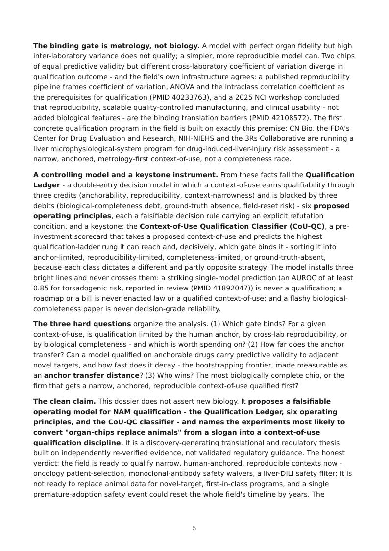 Organ-on-Chip / NAM Qualification research report preview page 5