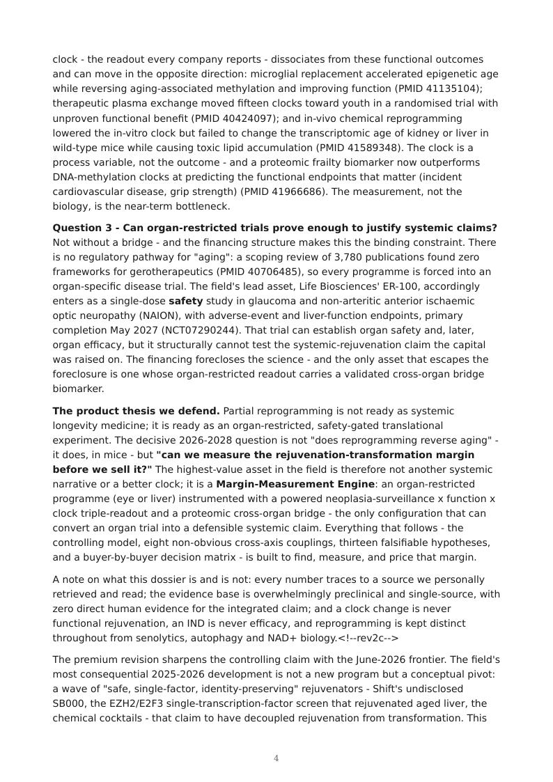 Partial Epigenetic Reprogramming research report preview page 4