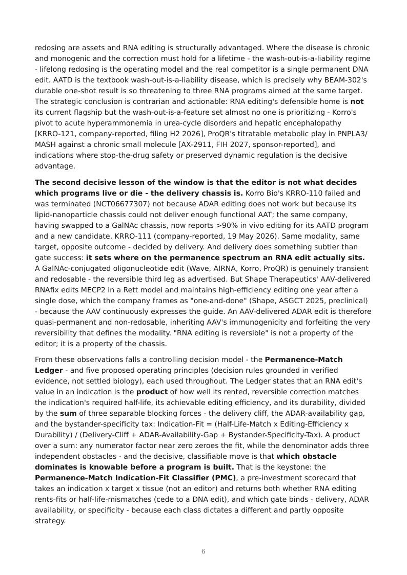 RNA Editing & the Permanence Spectrum research report preview page 6