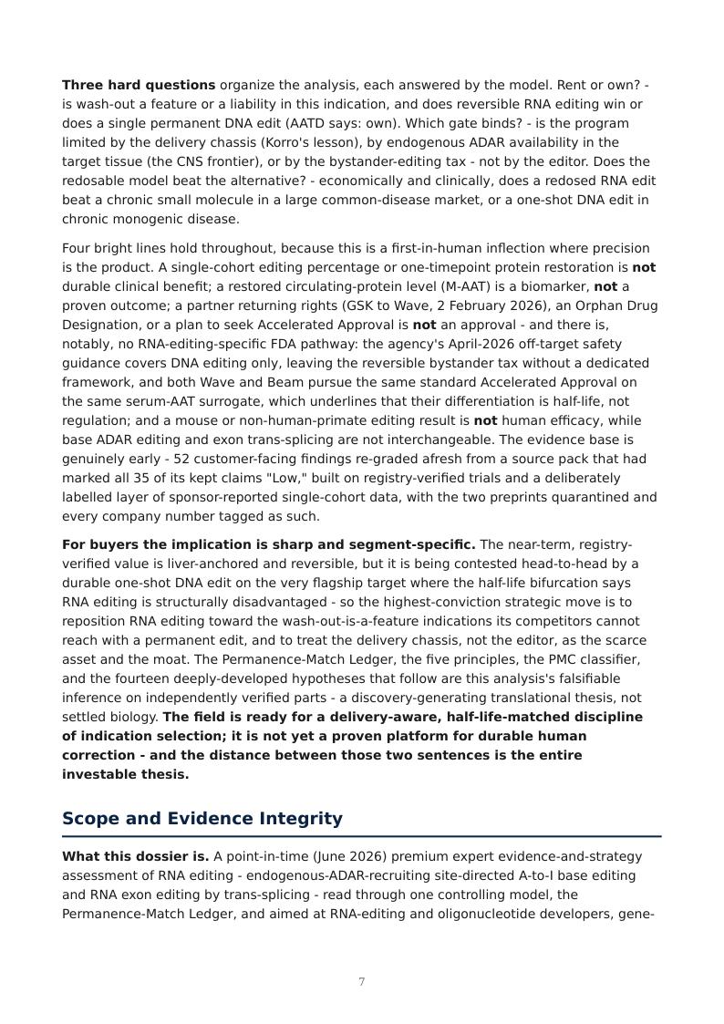 RNA Editing & the Permanence Spectrum research report preview page 7