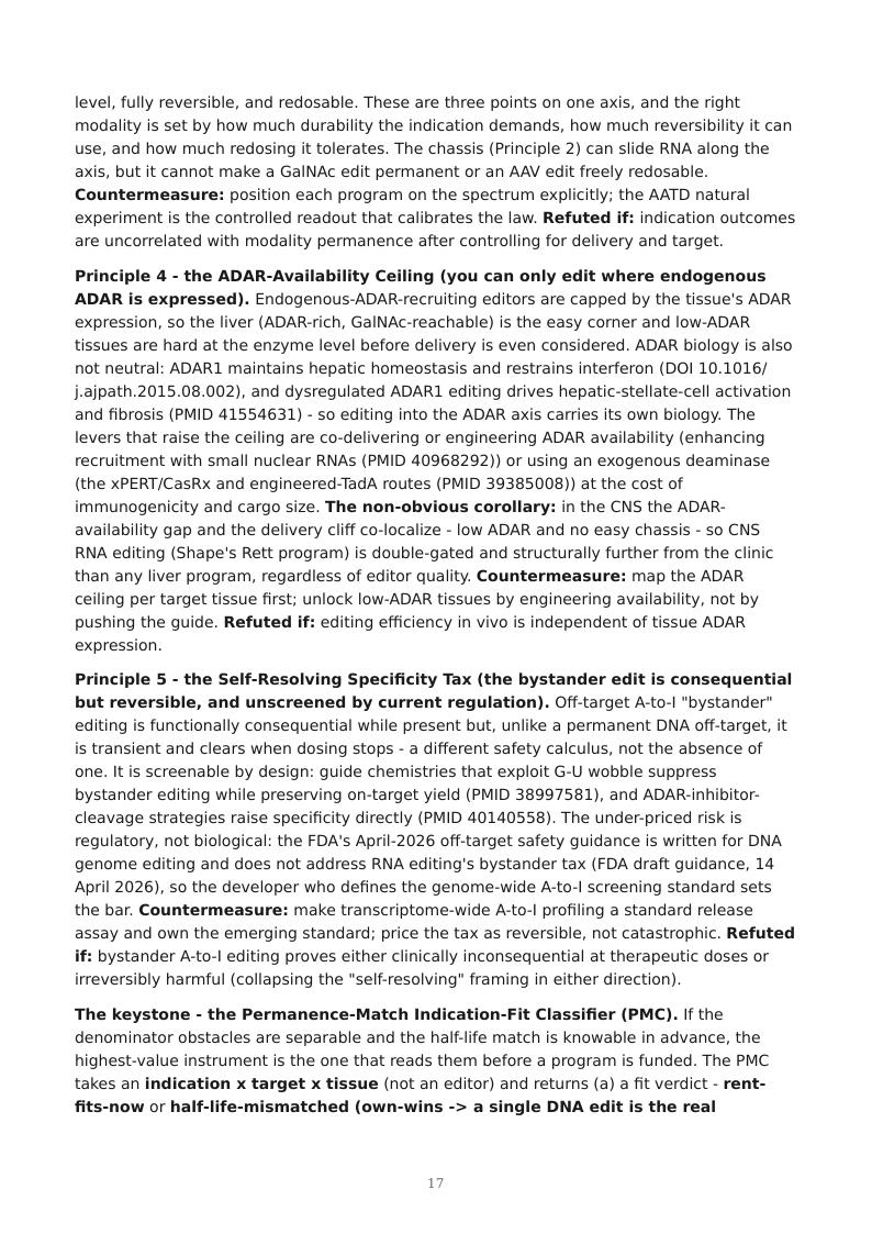 RNA Editing & the Permanence Spectrum research report preview page 17