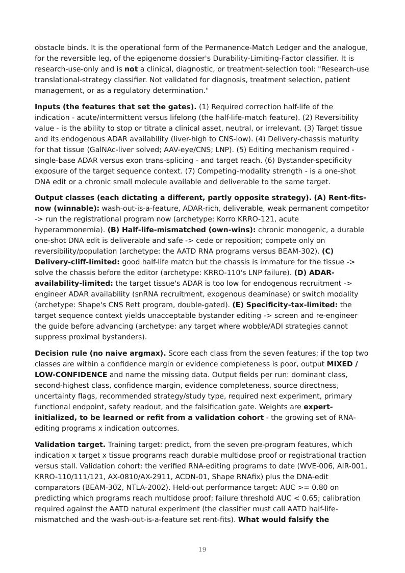 RNA Editing & the Permanence Spectrum research report preview page 19