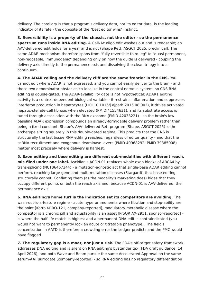 RNA Editing & the Permanence Spectrum research report preview page 27