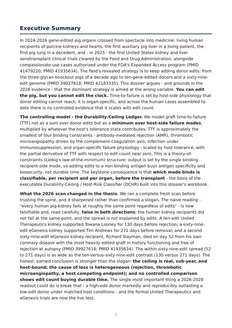 Xenotransplantation Durability Ceiling research report preview page 5